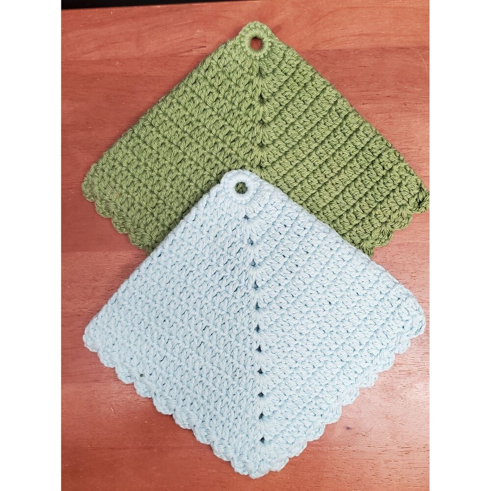Handmade Granny Core Double Crochet Cotton Potholders Hot Pads Trivet